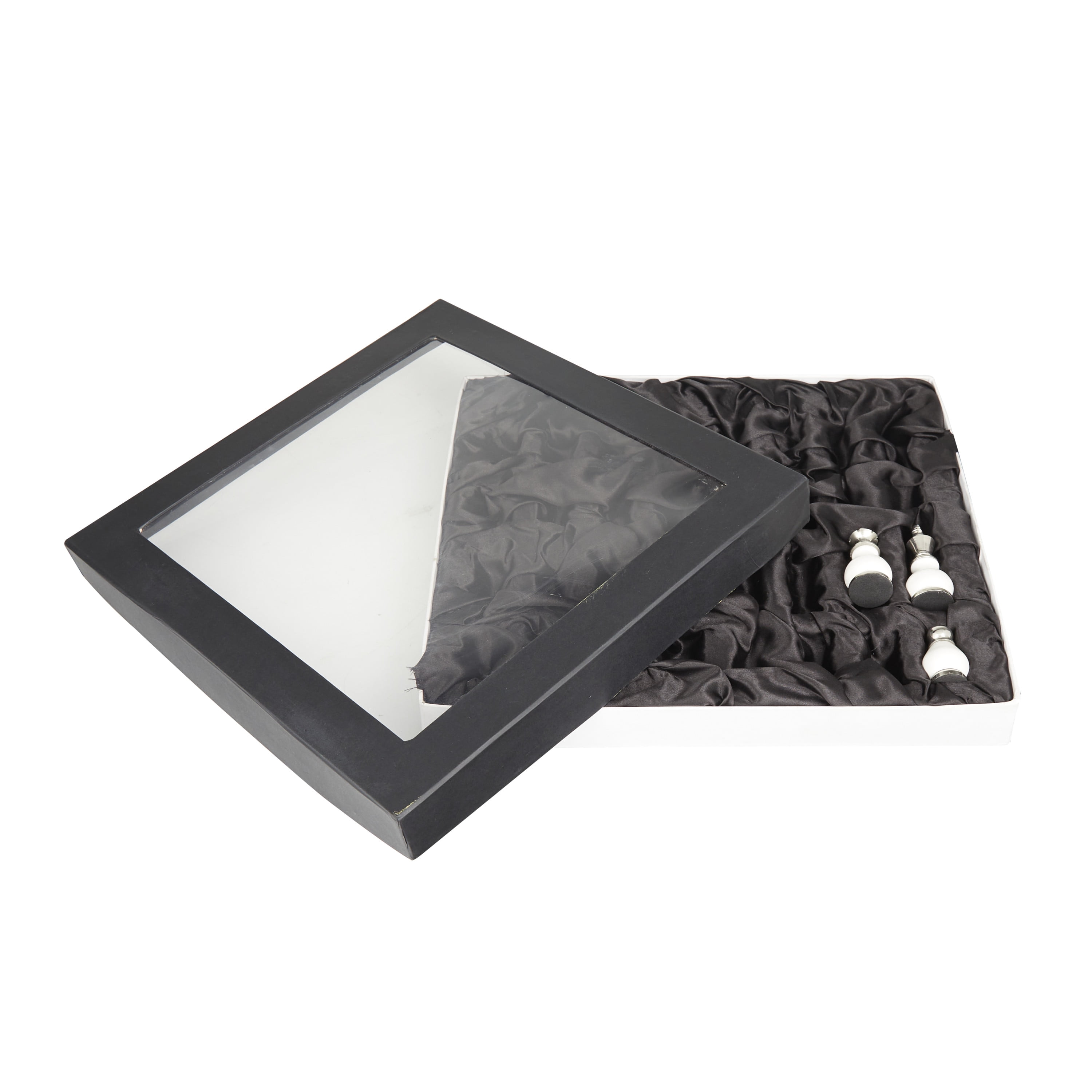 DecMode 16" x 4" Black Aluminum Chess Game Set, 1-Piece