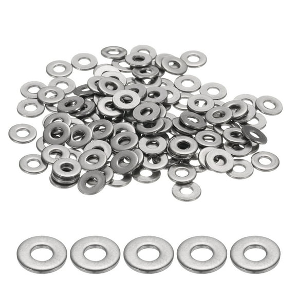 M3 Flat Washer for Screw, 200Pcs 304 Stainless Steel Washers 3MM ID x 8MM OD x 1MM Thick(Silver Tone)