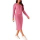 thumbnail image 4 of Conjunto de suéter casual de otoño e invierno para mujeres INSPIRE CHIC, chaqueta de cuello en V, conjunto de dos piezas, falda midi, conjunto de lounge, L rosa, 4 of 5