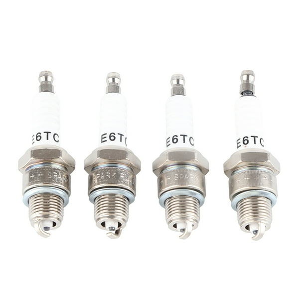 Bujías de 2 tiempos de 4 piezas aptas para motocicleta scooter PW50 PW80 PW60 LT50 LT80 E6TC Jadeshay A