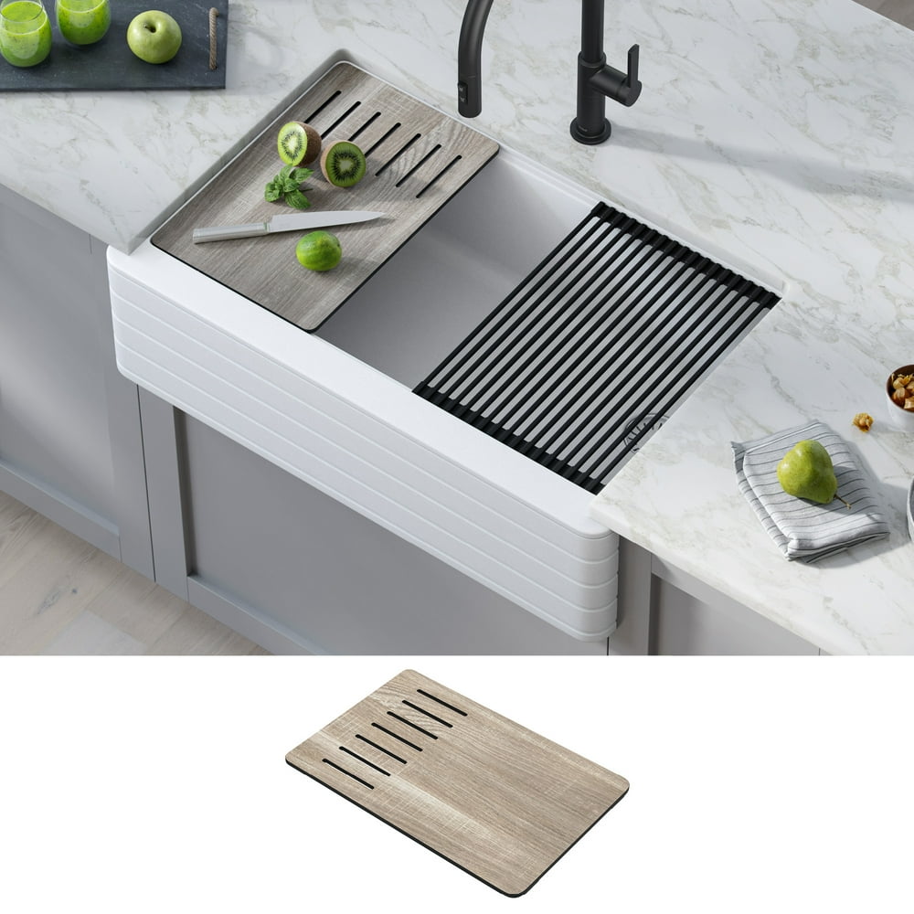 KRAUS Bellucci Workstation 33 Farmhouse Apron Front Granite Composite