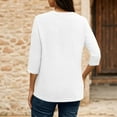 thumbnail image 6 of eczipvz Womens Tops Casual 3/4 Sleeve Crew Neck Shirts Loose Fit Tunic Blouses Summer Tees(White,S), 6 of 6