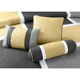 thumbnail image 3 of Chezmoi Collection 7-Piece Medallion Patchwork Comforter Set, King, Yellow/Gray, 3 of 5