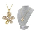 thumbnail image 5 of ALILANG Golden Topaz Clear Swarovski Crystal Rhinestone Flower Petal Pendent Necklace, 5 of 5