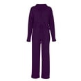 thumbnail image 3 of LilyLLL Womens Solid Color Tracksuit Hoodie Sweatshirt Plazzo Pants Loungewear Pajamas, 3 of 4