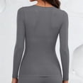 thumbnail image 6 of Fnooota Women's Thermal Tops, Stretch Winter Warm Crew Neck Long Sleeve Womens Base Layers Underwear Gray Size M, 6 of 9