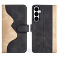 thumbnail image 2 of ﻿For Samsung Galaxy S26+ 5G 6.7" Splicing Leather Pattern Flip Buckle Attachment/Closure, Card Slots/Pocket, PU Leather Flip Wallet Case,Black,For Galaxy S26+(5G), 2 of 6