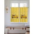 thumbnail image 2 of Farmhouse Truck Living Room Curtains 2 Panel, Country Bee Daisy Yellow Buffalo Lattices Cafe Window Treatment, Farmhouse Bedroom Bathroom Kitchen Curtains Drapes 104"x54", 2 of 6