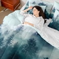 thumbnail image 4 of Manfei Tree Print 7 Pieces Bedding Comforter Set for Teens Boys Girls,Botanical Theme Full Bedding Set Lightweight,Jungle Plants Fitted Sheet Flat Sheet,Luxury Bedroom Decor,Reversible, 4 of 8