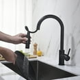 thumbnail image 3 of Blossom Solid Brass Single Handle Kitchen Faucet | Matte Black | Modern, Rust-Resistant Design, 3 of 10
