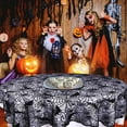 thumbnail image 7 of Taotanxi 70-Inch Round Cobweb Table Topper, Halloween Bat Spider Web Tablecloth, Black Lace Bat Spiderweb Table Cover for Halloween Dinner Party Decor, Polyester, 7 of 7