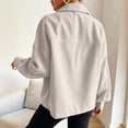 thumbnail image 5 of Lumtrix Jackets For Women Cropped Fashion Corduroy Button Down Coats, Long Sleeve Shacket Lapel Collar Lightweight Fall Fashion Jackets Beige 2XL, 5 of 5