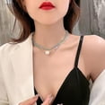 thumbnail image 2 of 2 Pcs Nouveau Collier Diamant Double Perle Clavicule Cou, 2 of 5