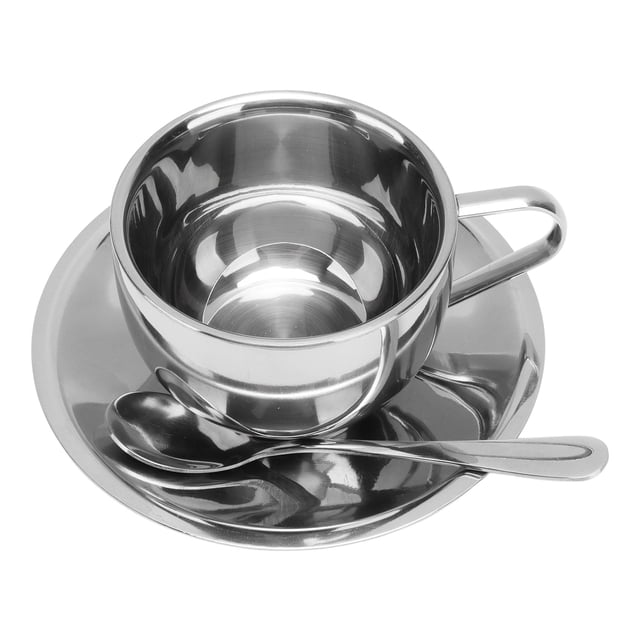 Juego de tazas de té de acero inoxidable, taza de café con aislamiento de 180 ml, juego de tazas de café, juego de tazas de café de primera línea