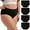 Black, variant on Women's Plus Size XL-5XL Cotton Underwear High Waisted Briefs Panties 4-Pack (3XL,Spring Lake)