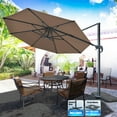thumbnail image 3 of 11.5' Deluxe Patio Umbrella Outdoor Off-Set Hanging Roma Umbrella Tilt & 369 Rotation Patio Heavyduty Sunshade Cantilever Crank(steel cross base is included), 3 of 5
