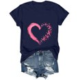 thumbnail image 4 of Women Breast Cancer Print T Shirt Short Sleeve Women Short Sleeve Round Neck Tee Comfy Casual Vacation Clothes, 4 of 8