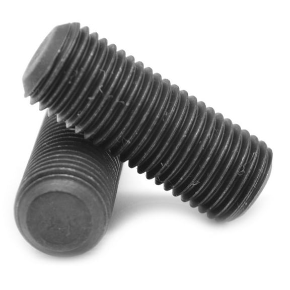 1/4"-20 x 1" Coarse Thread Socket Set Screw Flat Point Alloy Steel Black Oxide Pk 25