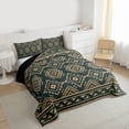 thumbnail image 3 of Feelyou Green Hippie Aztec Queen Comforter Set for Women, Tribal Triangle Abstract Bedding Sets, Vintage Bohemian Style Reversible Bedding Comforter Set, Microfiber Bedroom Decor, 3pcs, 3 of 8