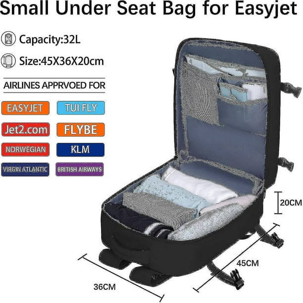 For Easyjet Cabin Bag 45x36x20 Fit New Easyjet Underseat Bag Carry On Hand Luggage Women 32l Travel Backpack Cabin Size Men Lightweight Flight Bags Ll Walmart