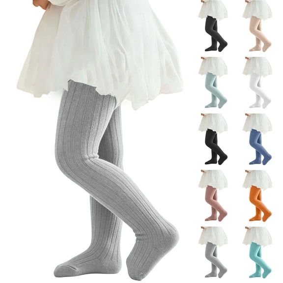 Bixock Toddler Girls Dance Leggings High Waist Knit Cotton Tights Soild Color Slim Casual Pantyhose Soft Comfortable Workout Daily Wear Girls Clothings Size 5-6Years