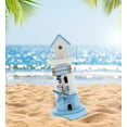 thumbnail image 5 of CoTa Global Blue Mist Lighthouse Decor - Handmade and Crafted Wooden Lighthouse Decoration with Ocean Blue Starfish, Decorative Beach Style Tabletop Centerpiece, Nautical Themed Home Decor - 8.5 Inch, 5 of 7