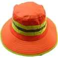 thumbnail image 3 of 1-Pack Hi-Vis Reflective Work Safety Boonie Wide Brim Hat High Visibility Orange Cap Neck Flap, 3 of 4