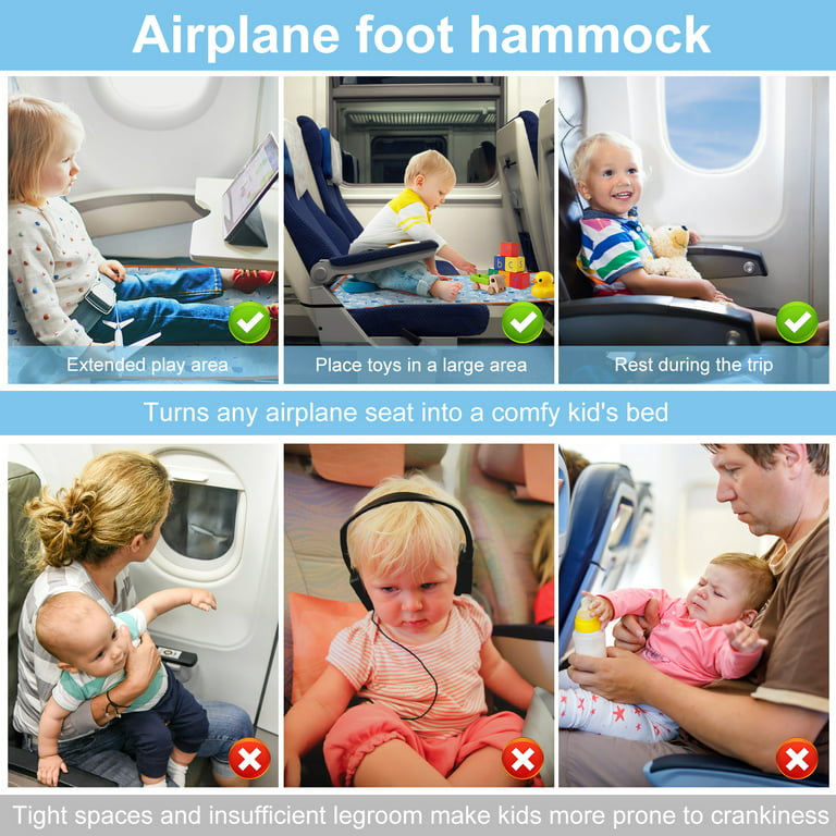 UNARK Airplane Footrest,Travel Toddler Bed,Portable Toddler Bed for Travel,Travel Foot Rest for Airplane Flights,Toddler Airplane Bed,Airplane Seat