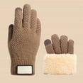 thumbnail image 2 of YAYUBA Winter Touchscreen Wool Gloves: 100% Merino Wool Gloves for Women Men Cold Weather Thermal Warm Knit Lined,Coffee, 2 of 4