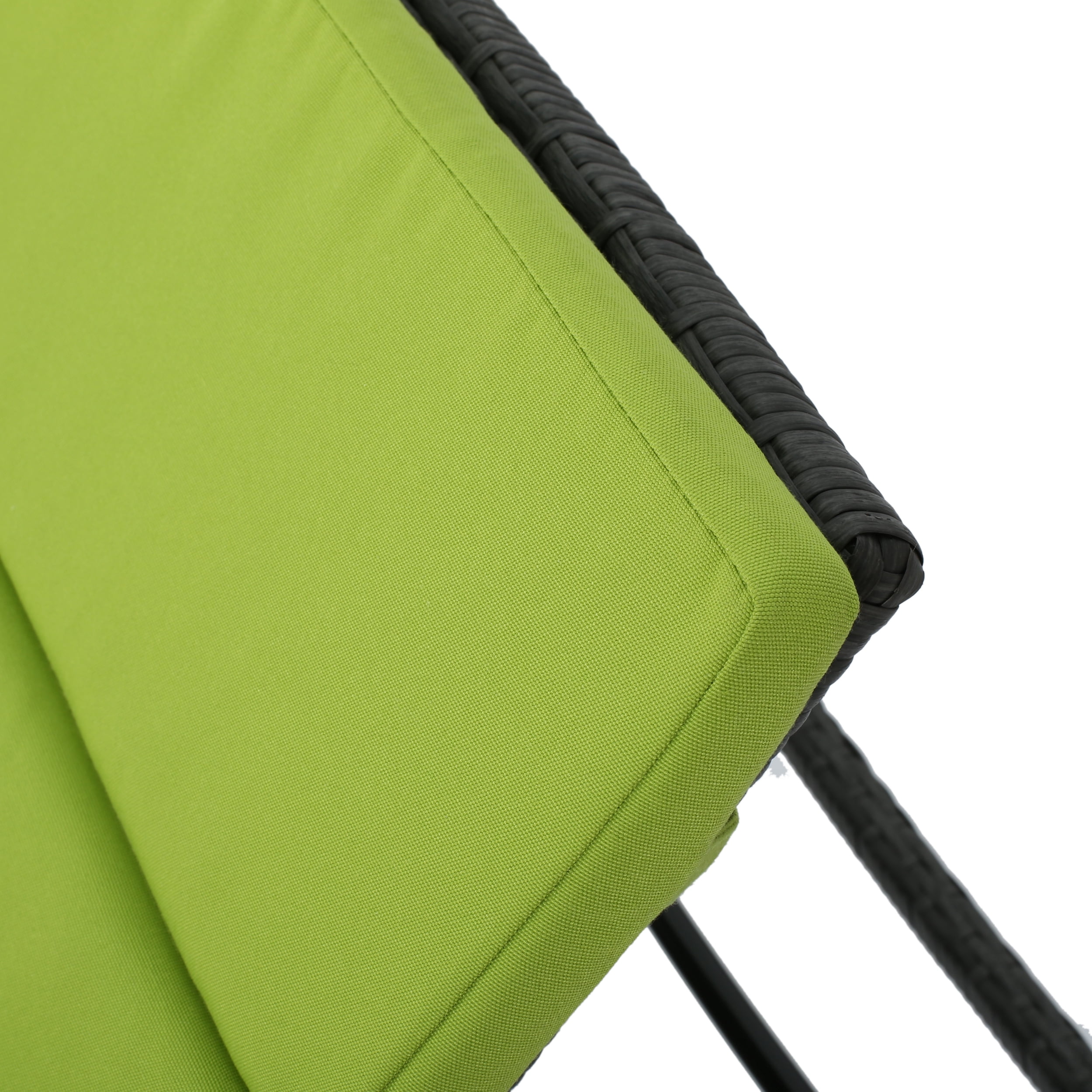 Anthony Outdoor Wicker Adjustable Chaise Lounge with&nbsp;Cushion, Grey, Green