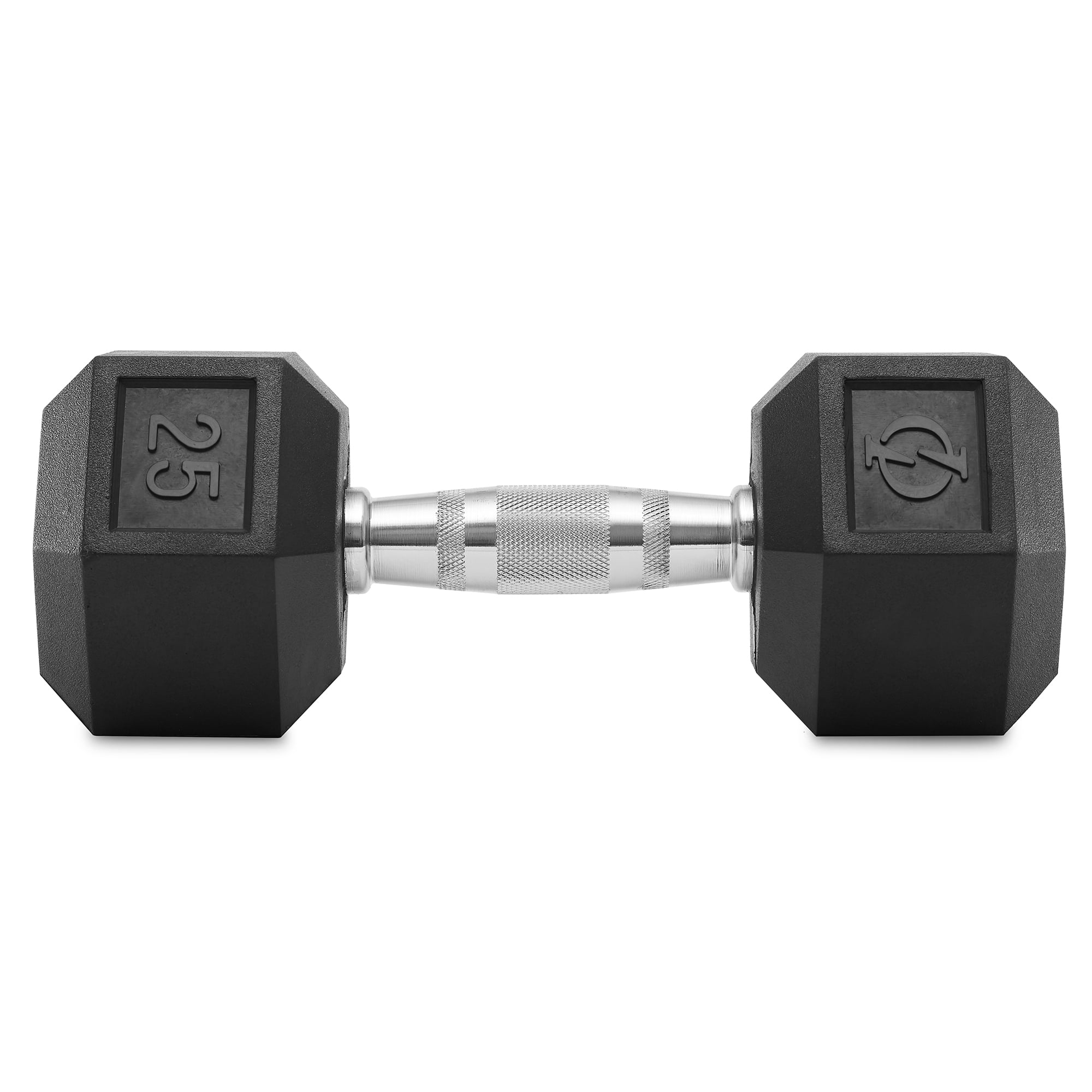 Philosophy Gym Rubber Coated Hex Dumbbell Hand Weight, 25 lbs