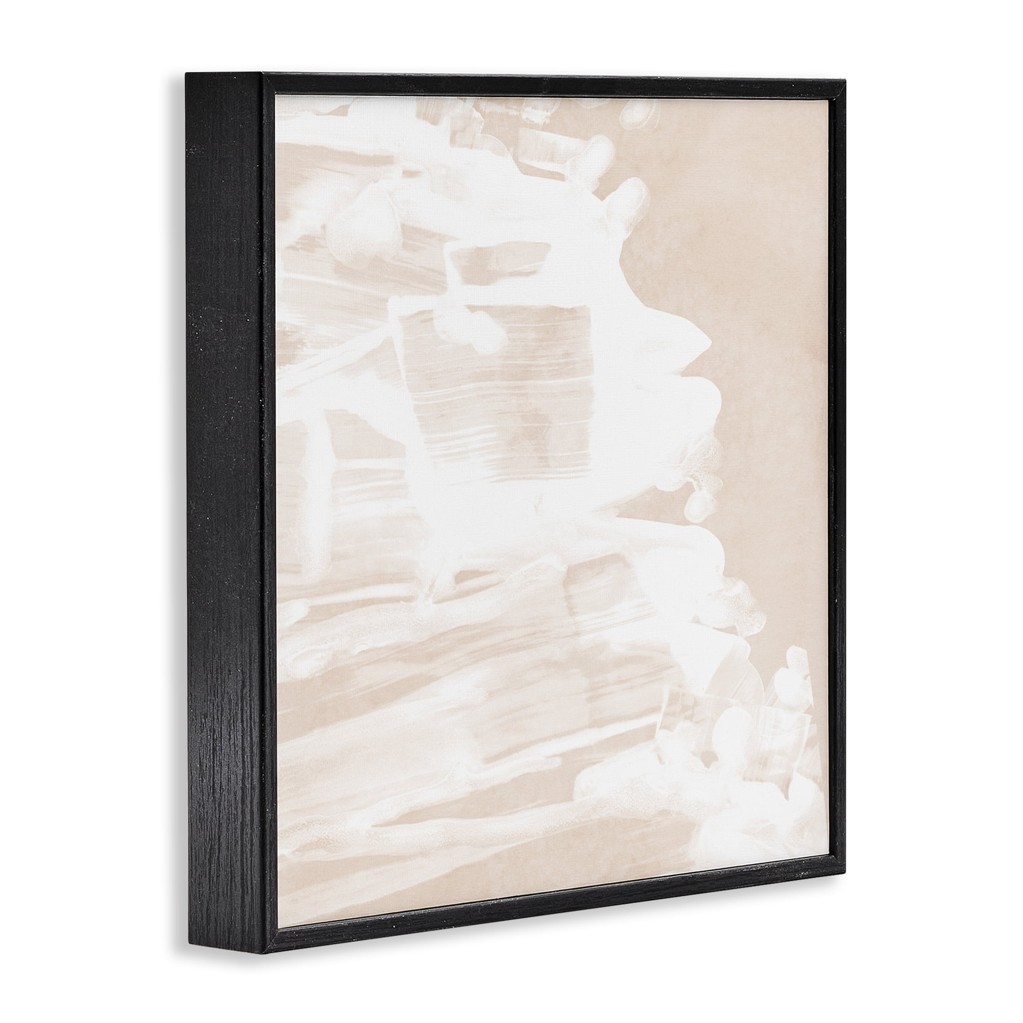 Stupell Industries Abstract Tide Movement Abstract Painting Black Framed Art Print Wall Art, 17 x 17