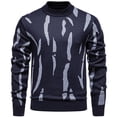thumbnail image 5 of Hinvhai Men's Wool Blend Crewneck Sweater Argyle Long Sleeve Pullover Sweater for Casual Or Dressy Wear Navy 10(XL), 5 of 5