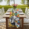 thumbnail image 4 of Vintage Sunflower Rooster 60 Inch Table Runner, Summer Floral Farmhouse Farmhouse Dresser Scarf Cotton & Linen Tablerunner for Dining/Kitchen Island/Holiday Party Décor 13" x 60", 4 of 9