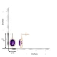 thumbnail image 2 of ANGARA Natural Claw-Set Oval 3.2 ct Amethyst and Diamond Halo Earrings in 14K Rose Gold for Women (Size-9x7mm) | February Birthstone, Anniversary, Jewelry Gift for Women | Natural Amethyst Earrings, 2 of 8