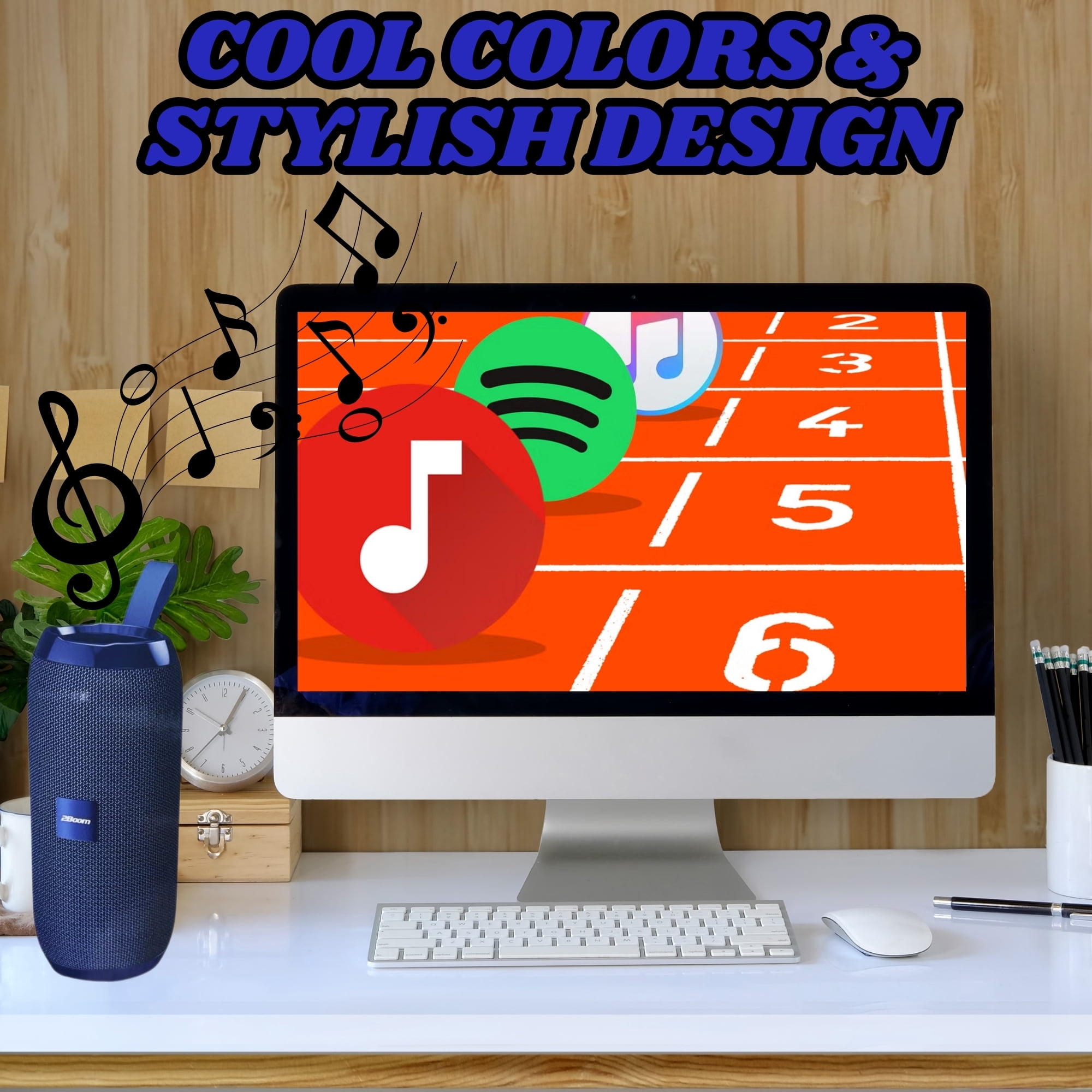 2Boom Jammin' Wireless Portable Speaker Blue, Deep Bass, Long Battery, Lightweight, Travel-Friendly, Easy Carry Strap 1Ct with Snoep in Beperkte Oplage