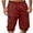 Red2, variant on Mens Plus Size Knee-Length Pants Athletic Sport Short Pant Elastic Waist Multi-pocket Cargo Shorts