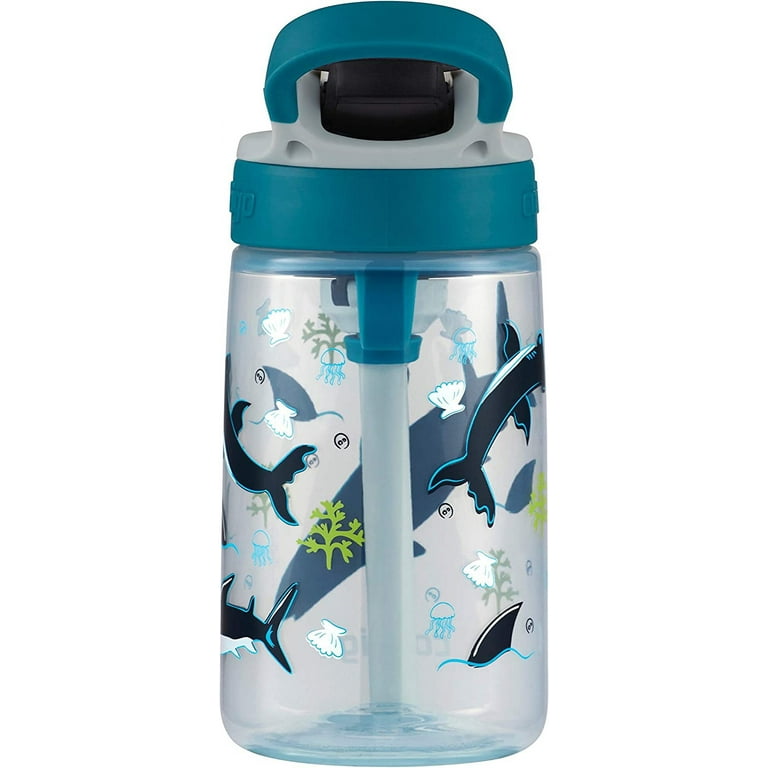 Contigo Kids Aubrey Water Bottle 14 Oz Blue BPA FREE Easy Clean Push Button  Open