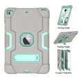 thumbnail image 3 of Case for iPad Mini 4th/5th Gen, Kickstand Shockproof Kids Proof Case Heavy Duty High Impact Resistant Hybrid Three Layer Rugged Defender Full Body Protection Case, Gray+Mint, 3 of 7