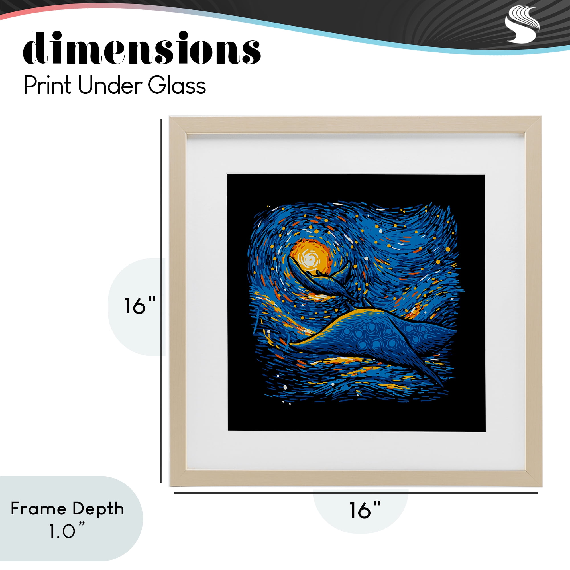 Stupell Industries Impressionist Manta Rays Birch Framed Print Under Glass, design by Tobe Fonseca