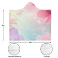 thumbnail image 3 of Wearable Blanket,Soft Floral Watercolor Pattern Hooded Wearable Flannel Blanket for Adults & Teens,Winter Poncho Shawl Wrap Cape Cozy Anti-Pill,50"x60", 3 of 5