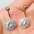 thumbnail image 4 of SNNROO 14Pcs Belly Button Ring Opal Pearl  Navel Rings Dangle Curved Belly Button Piercing, 4 of 7