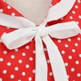 thumbnail image 6 of Summer Saving Wycnly Womens Dresses Cocktail Party Prom Empire Waist Flowy Pleated Swing Vintage 1950S Dresses with Bow-Knotted Summer Polka Dot Print V-Neck Short Sleeve Formal Midi Dress Red XXL, 6 of 7