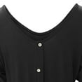 thumbnail image 6 of JINMGG Fall Shirts Plus Size Women Women's Summer Fashion V-neck Bat 3/4 Sleeve Solid Color Tops Black S, 6 of 7