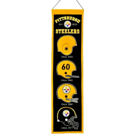 Pittsburgh Steelers Wool Heritage Banner - 8"x32