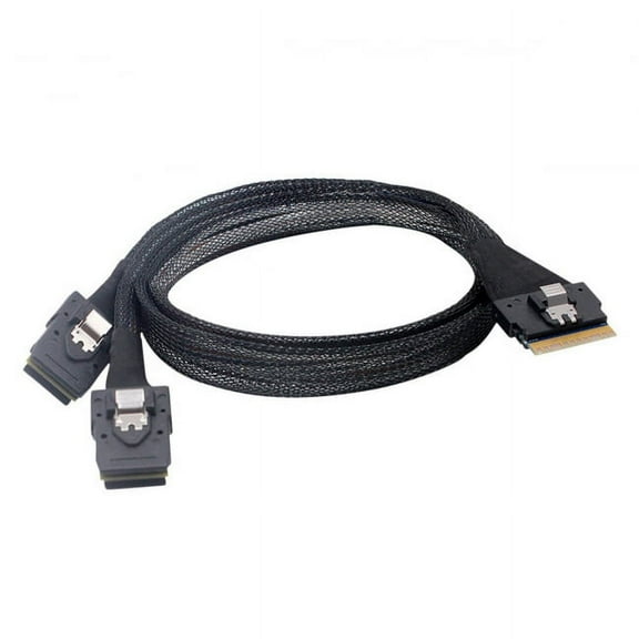 Chenyang CY PCI-E Ultraport Slimline SAS Slim 4.0 SFF-8654 8i 74pin to Dual SFF-8087 Mini SAS Cable PCI-Express Cable