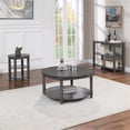 thumbnail image 2 of Pemberly Row Round Coffee Table with Lower Shelf in Slate Gray Wood Finish, 2 of 8