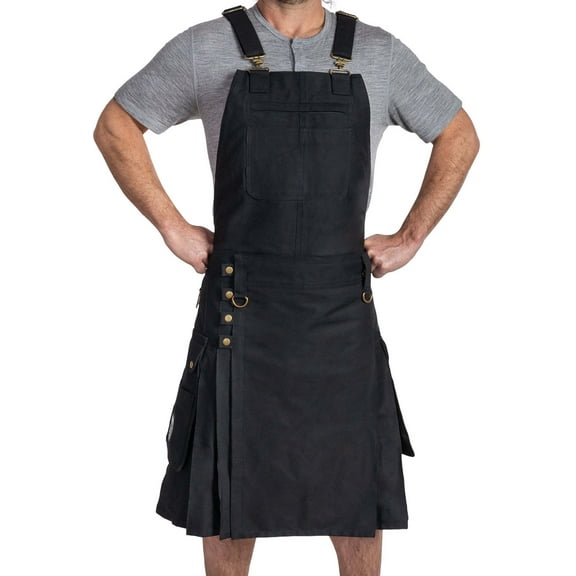 Damn Near Kilt 'Em Men's Overkilt Utility Kilt, Black, Large