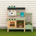 thumbnail image 4 of Reasea Outdoor Kids Wooden Mud Kitchen Playset, Plant Growing Box, Removable Sink, Oven Stove & Kitchen Accessories, Backyard Garden Pretend Play Toy, 4 of 9