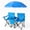 Blue, variant on 2-Seat Folding Camping Chair with Umbrella and Cooler Bag, Portable Double Outdoor Picnic Bench for Beach, Fishing, and Sports